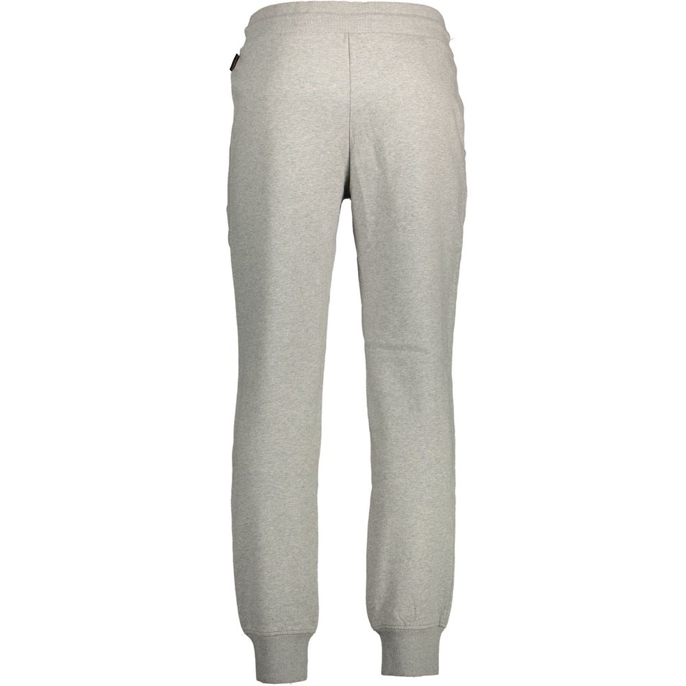 Back view of Napapijri Grigio Cotton Men's Sweatpants, showcasing elastic waist and cuff details for style and comfort.