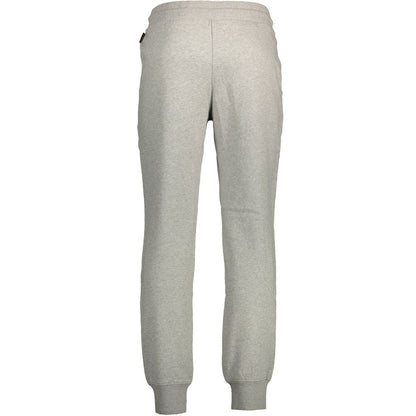 Back view of Napapijri Grigio Cotton Men's Sweatpants, showcasing elastic waist and cuff details for style and comfort.