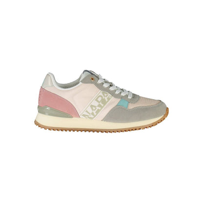Napapijri Pink Polyester Women Sneaker with contrasting details and iconic logo, perfect for bold fashion statements.