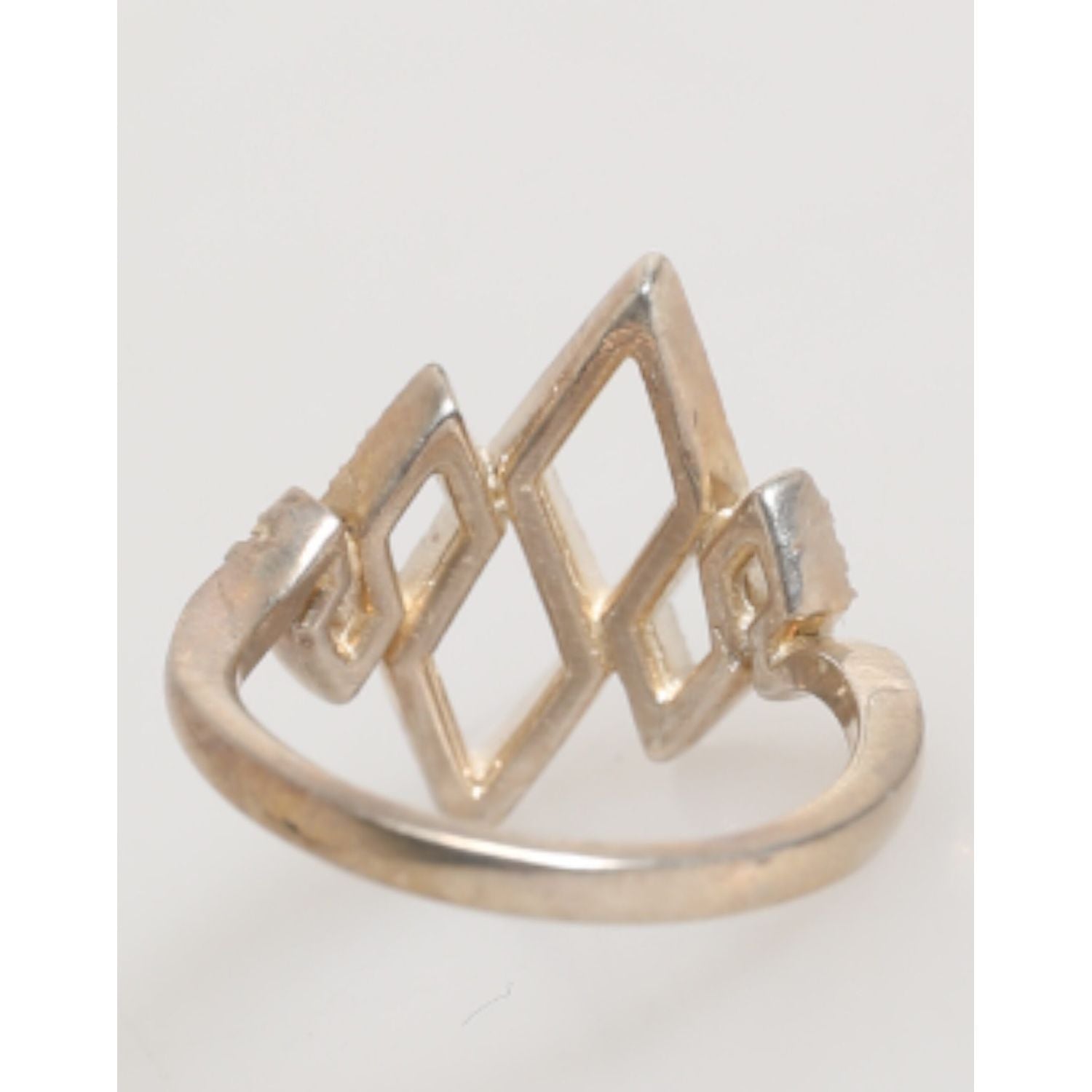 Nialaya Geometric Diamond Shape Pave CZ Crystal Jewelry Ring