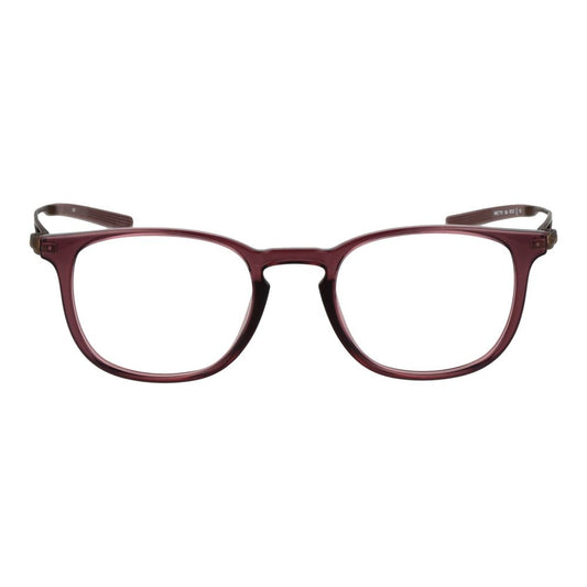 Nike Brown Unisex Glasses Frame in titanium with full-rim style, demo lenses, size 49-20-145. Includes branded case.