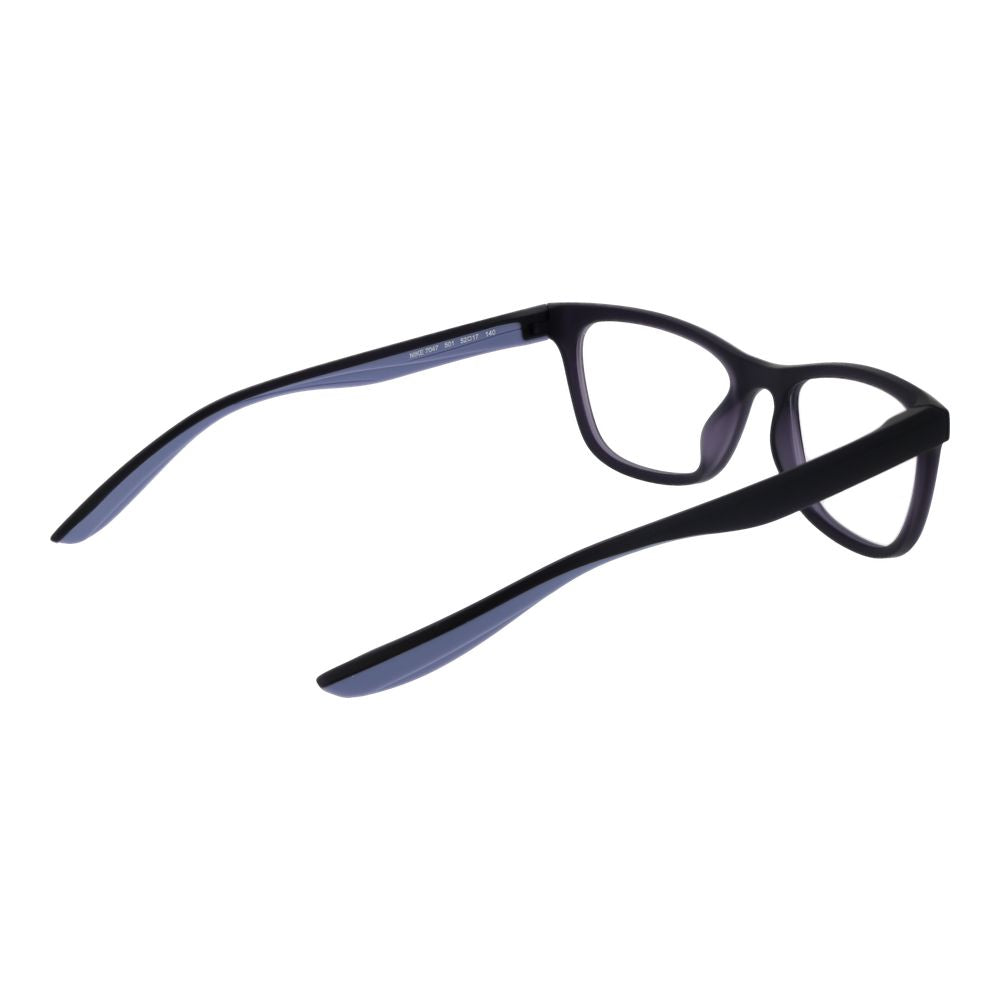 Nike Purple Women Glasses Frame with full-rim stainless steel design, cat eye style, demo lenses, and a size of 52-17-140.