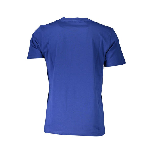 Back view of North Sails Blue Cotton Men T-Shirt with short sleeves.