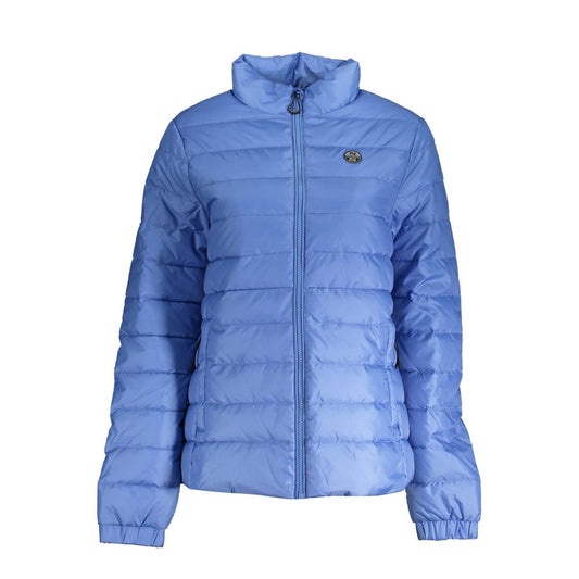 North Sails Blue Polyester Jackets & Coat with long sleeves, 100gr, water resistant, zip, logo, recycled fibers, 2 external pockets.