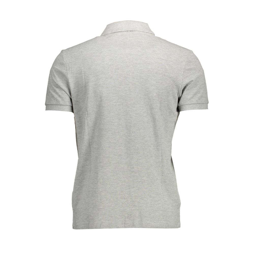 Back view of North Sails Brown Cotton Men Polo Shirt showing short sleeves and collar