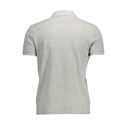 Back view of North Sails Brown Cotton Men Polo Shirt showing short sleeves and collar