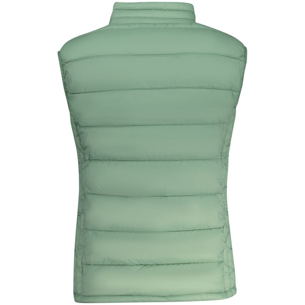 Back view of North Sails Green Polyamide Women Jacket with padded design and sleek green finish, showcasing style and functionality.