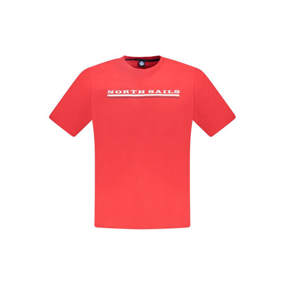 North Sails Red Cotton Men TShirt with logo and nautical design