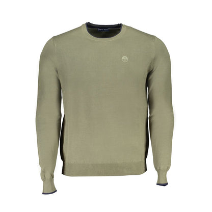 North Sails Verde Organic Cotton Men's Sweater in gray, showcasing eco-friendly design with iconic logo on chest.
