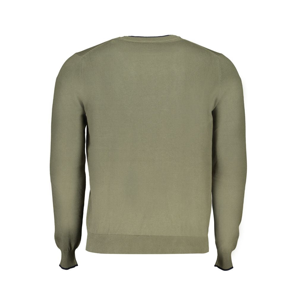 Back view of North Sails Verde Organic Cotton Men's Sweater in green