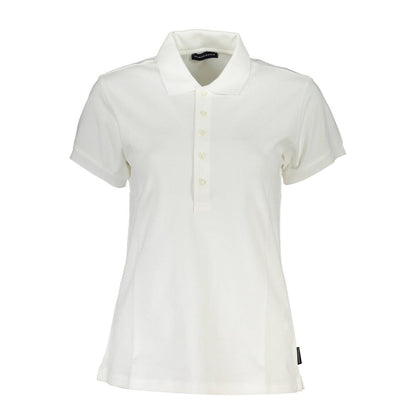 Alt Tag: North Sails White Cotton Women Polo Shirt with short sleeves and brand logo, crafted in organic cotton for a chic casual look.
