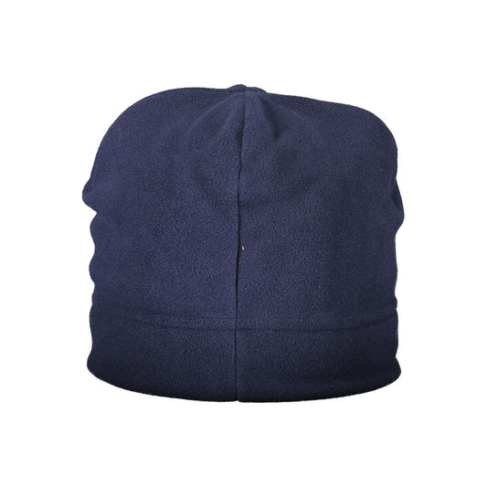 Norway 1963 Blue Polyester Men Cap Set, blue fleece cap featuring brand logo, warm and stylish winter accessory.
