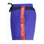 Norway 1963 Blue Polyester Swimwear with elastic waist, lace, and contrast details, featuring logo and print on blue swimming boxer.