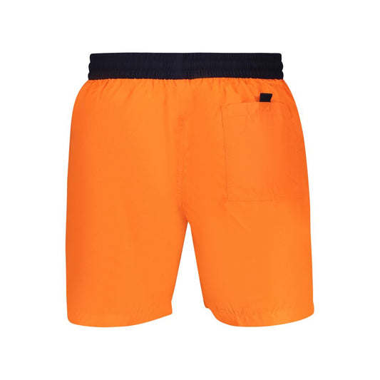 Norway 1963 Orange Polyamide Swimwear with back pocket and elastic waist, featuring contrasting details and brand logo.