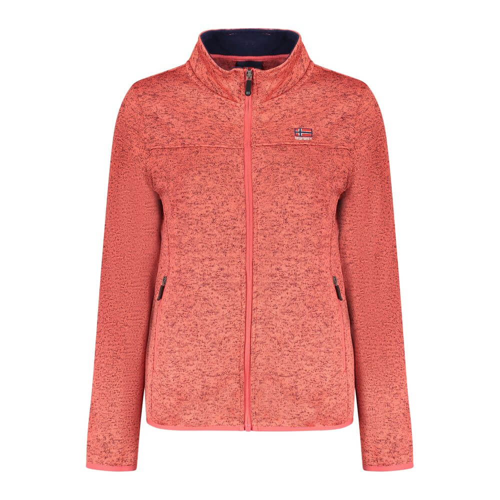 Norway 1963 Pink Polyester Women Sweater with zippers and embroidery