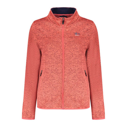 Norway 1963 Pink Polyester Women Sweater with zippers and embroidery