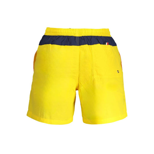 Norway 1963 Yellow Polyester Swimwear with elastic waist, contrast details, 2 pockets, and logo.