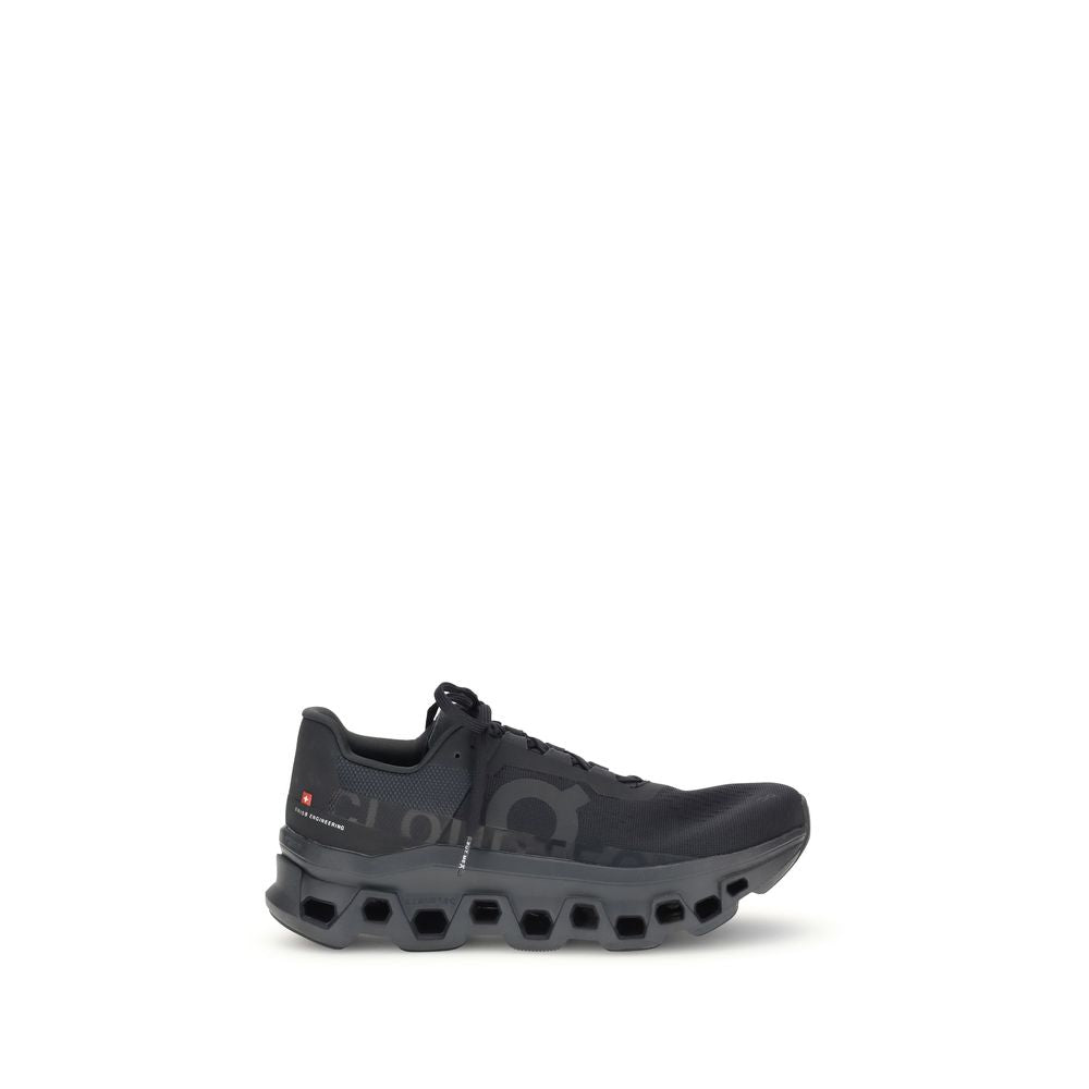 ON Black Polyester Athletic Sneakers with reinforced sole and brand logo, designed for comfort and modern style.