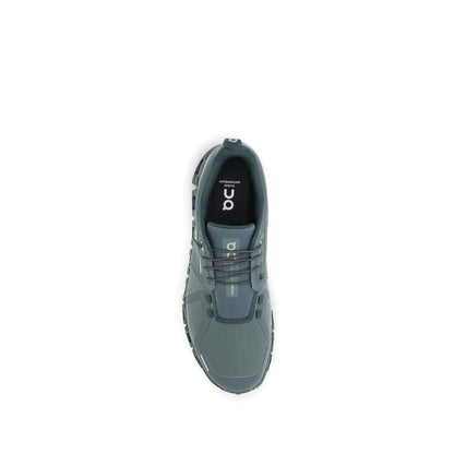Top view of ON Green Fabric Athletic Sneakers featuring breathable fabric and non-slip rubber sole for performance and comfort.