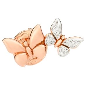 ORECCHINI DODO MOD. DHC2007LBFLYDB09R butterfly earrings in rose and white gold with diamond accents