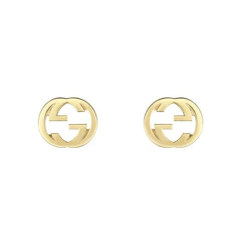 ORECCHINI GUCCI MOD. YBD748543002 gold earrings with iconic logo design.