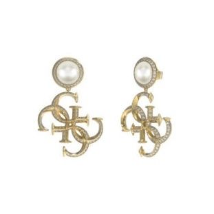 ORECCHINI GUESS MOD. JUBS02040JWYGT elegant gold earrings with pearl accent in a modern design