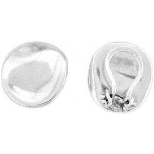 ORECCHINI UNO DE 50 MOD. UD_PEN0653MTL0000U silver earrings front and back view