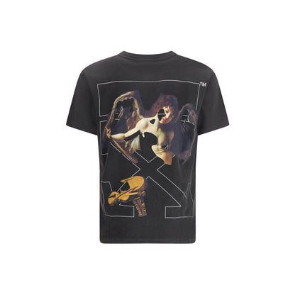 Off-White Black Cotton Clothing - Cupid Arrow motif T-shirt back view