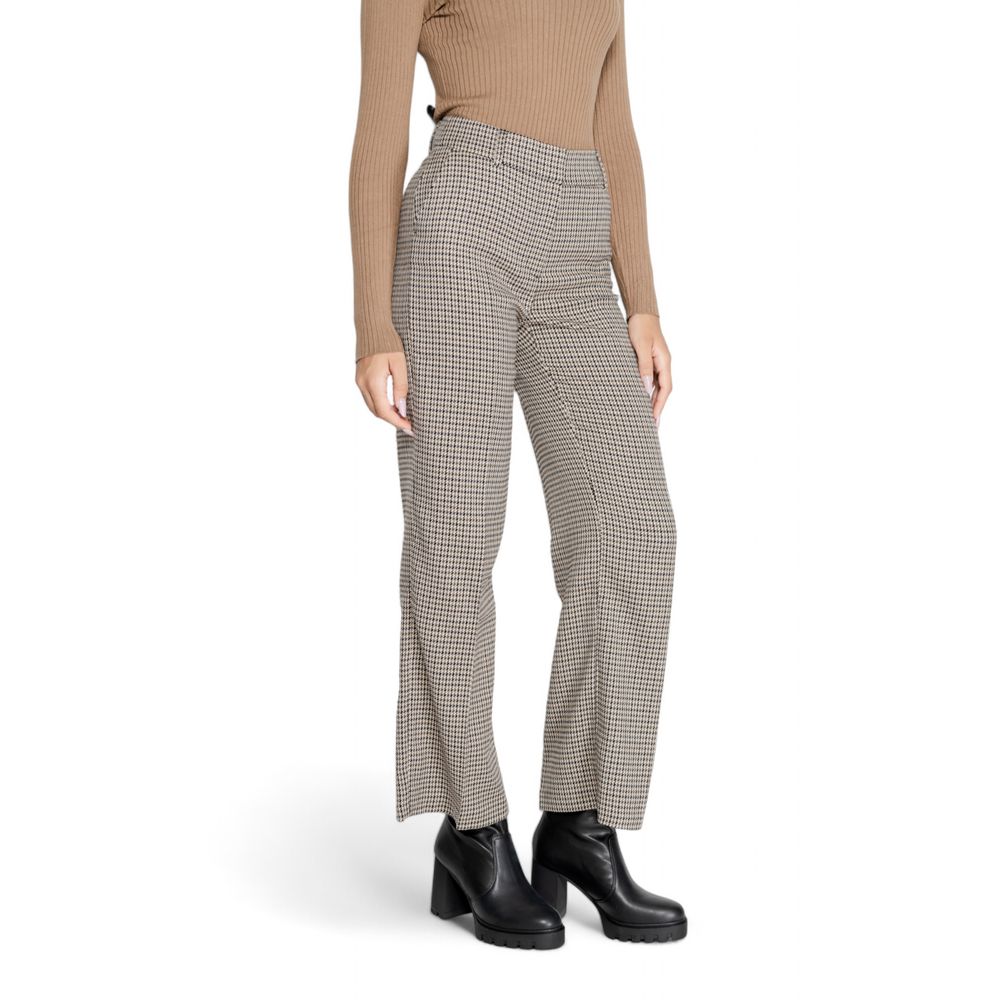 Only Beige Polyester Pant, women's fall/winter collection, 64% polyester, 34% viscose, 2% elastane, stylish and comfortable fit