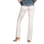 Back view of Only Cream Cotton Bootcut Jean showcasing flared fit and comfortable stretch.