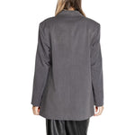 Back view of Only Gray Recycled Polyester Blazer for women, part of the Fall/Winter collection.