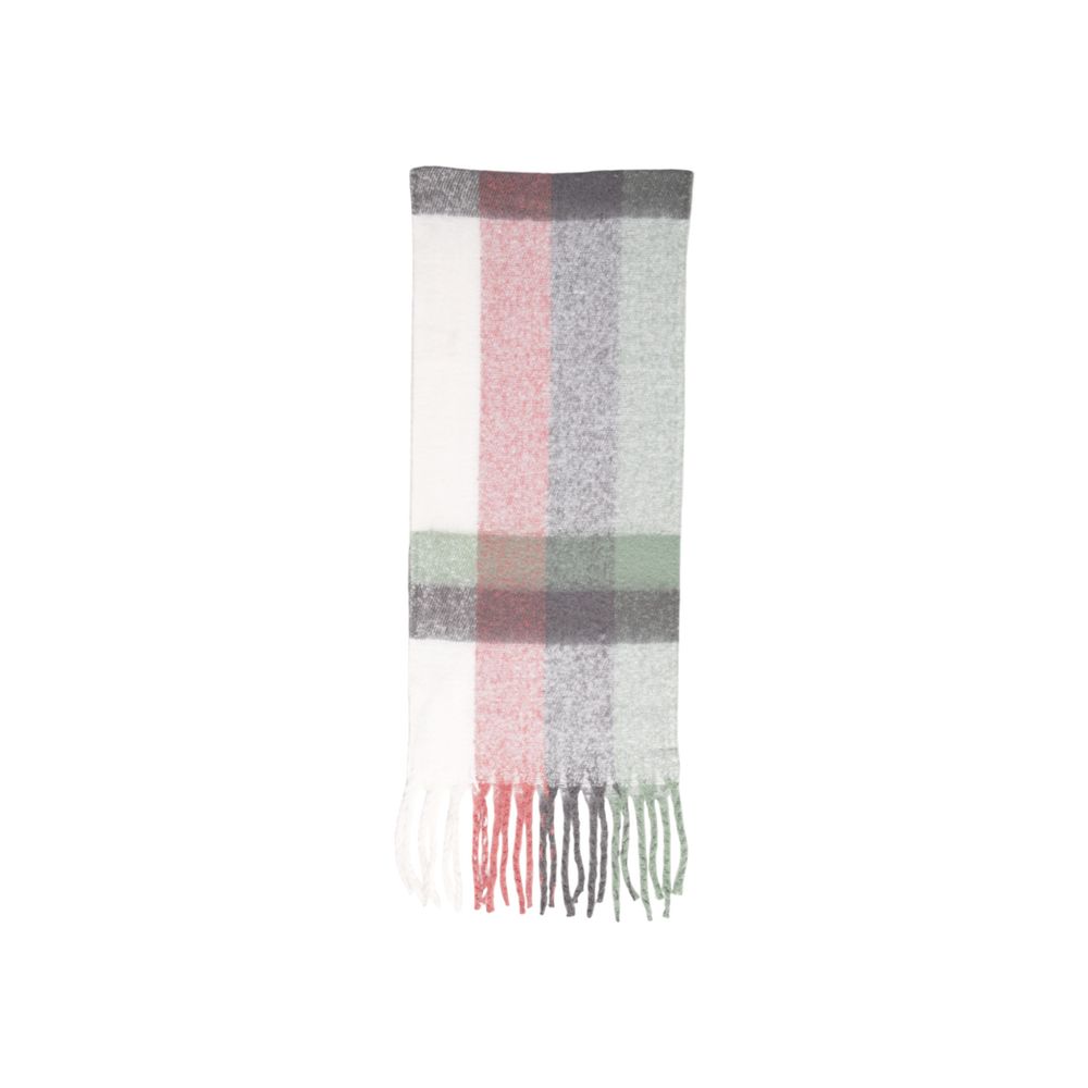 Only Gray Recycled Polyester Scarf with checkered design in various colors, made from 50% recycled materials for an eco-friendly fashion choice.