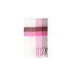 Only Purple Recycled Polyester Scarf with checkered design, made from 50% recycled materials, adds style and comfort to any outfit.