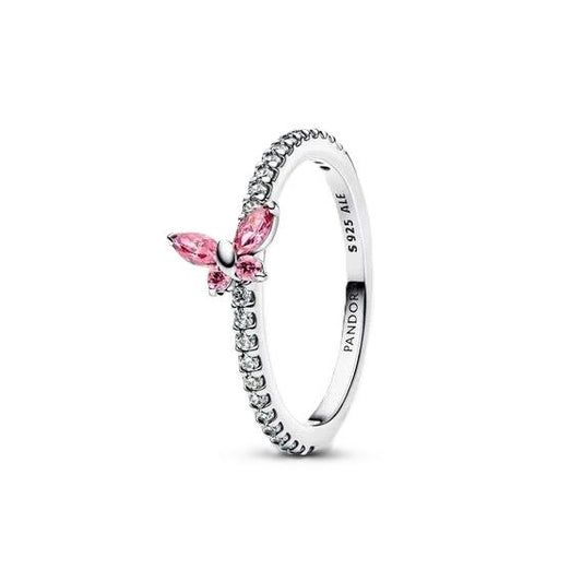PANDORA JEWELRY Mod. SPARKLING PINK BUTTERFLY RING