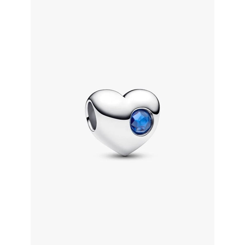 PANDORA Mod. ENGRAVABLE BLUE STONE HEART CHARM