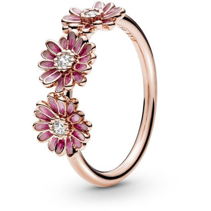 PANDORA Mod. PINK DAISY FLOWER TRIO RING