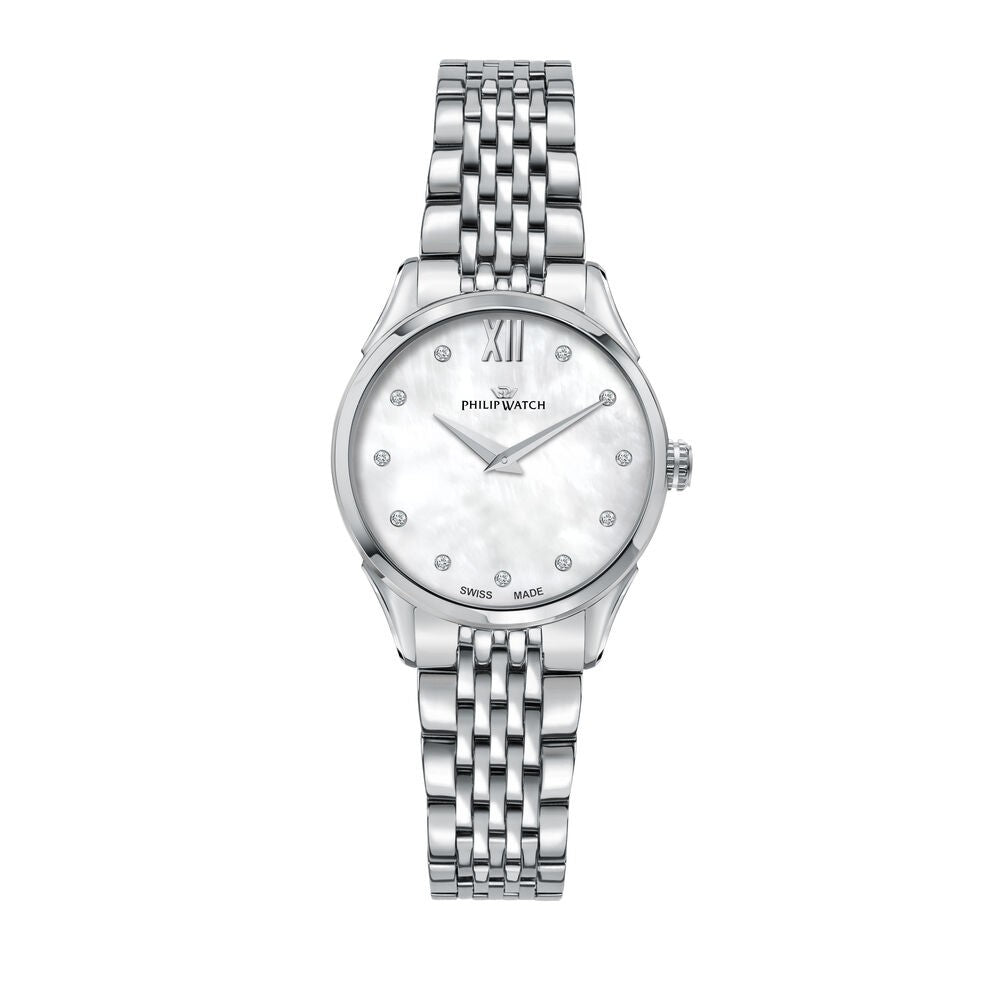 PHILIP WATCH MOD. R8253217501 ladies wristwatch with 32 mm silver case and mother of pearl dial, sapphire material.
