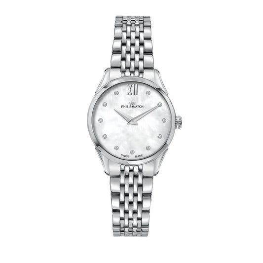 PHILIP WATCH MOD. R8253217501 ladies wristwatch with 32 mm silver case and mother of pearl dial, sapphire material.