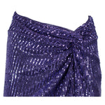 PINKO Purple Polyester Skirt with sequin appliqué and front bow, featuring side zip closure for a stylish and elegant look.