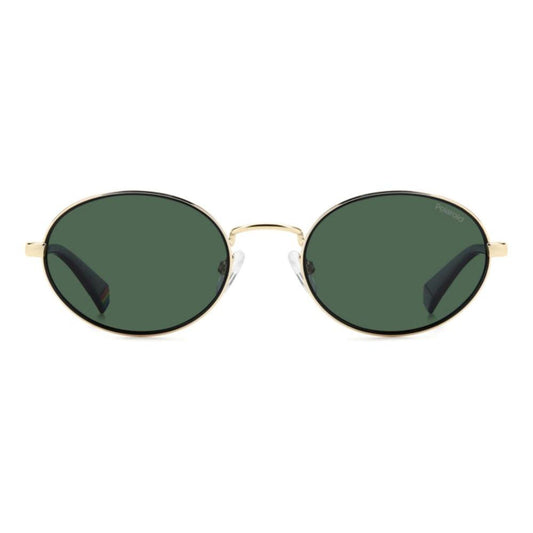 POLAROID MOD. PLD 6228_S_X unisex metal sunglasses with oval green lenses, front view.