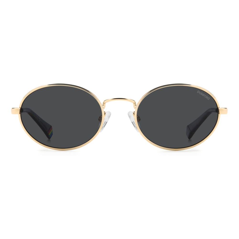 POLAROID MOD. PLD 6228_S_X unisex metal sunglasses with round black lenses and gold frame
