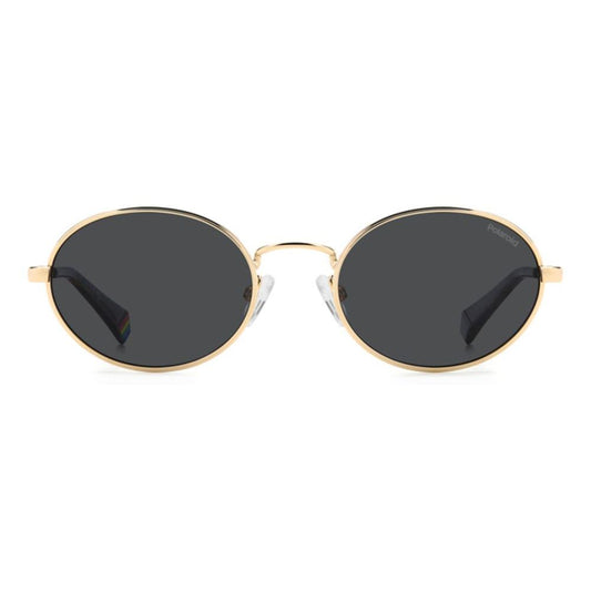 POLAROID MOD. PLD 6228_S_X unisex metal sunglasses with round black lenses and gold frame