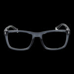 Unisex eyeglasses front view, POLAROID MOD. PLD D512 54KB7, black frame design on black background.