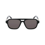 Alt Tag: POLICE MOD. SPLL83 unisex acetate sunglasses, front view with black frames and dark lenses.