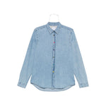 PS By Paul Smith Shirts Clear Blue - Light blue denim shirt with long sleeves, classic collar, and press stud fastening.
