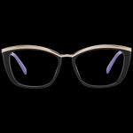 PUCCI MOD. EP5093 54005 lady's eyeglasses with black and gold frame, front view