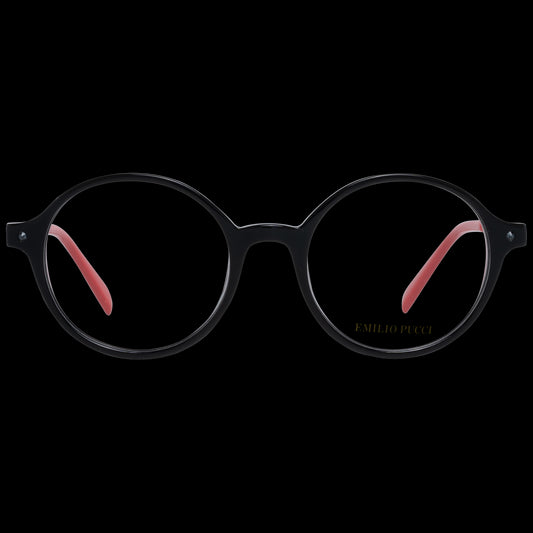 PUCCI MOD. EP5118 50005 lady's eyewear in black with red accents, featuring stylish round glasses design.