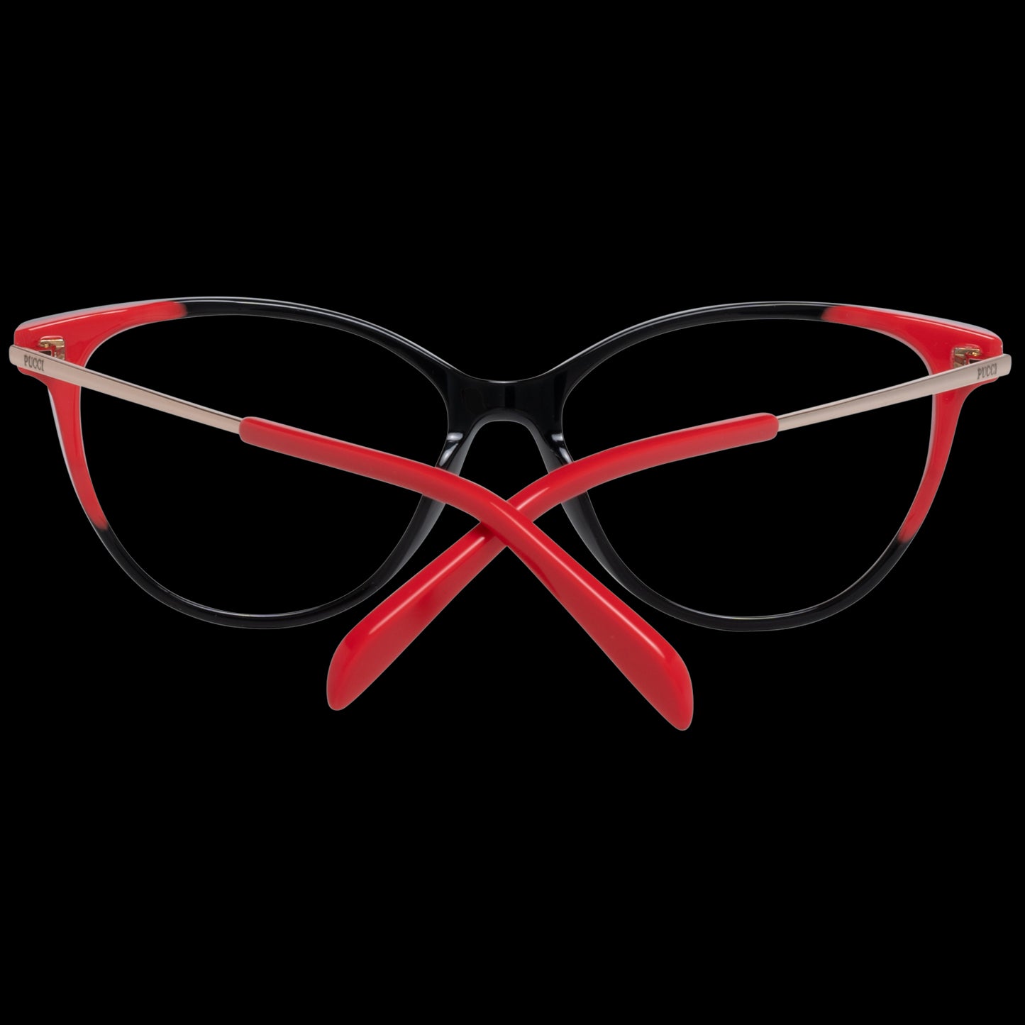 PUCCI MOD. EP5119 55005 stylish lady's eyeglasses with red and black frames.