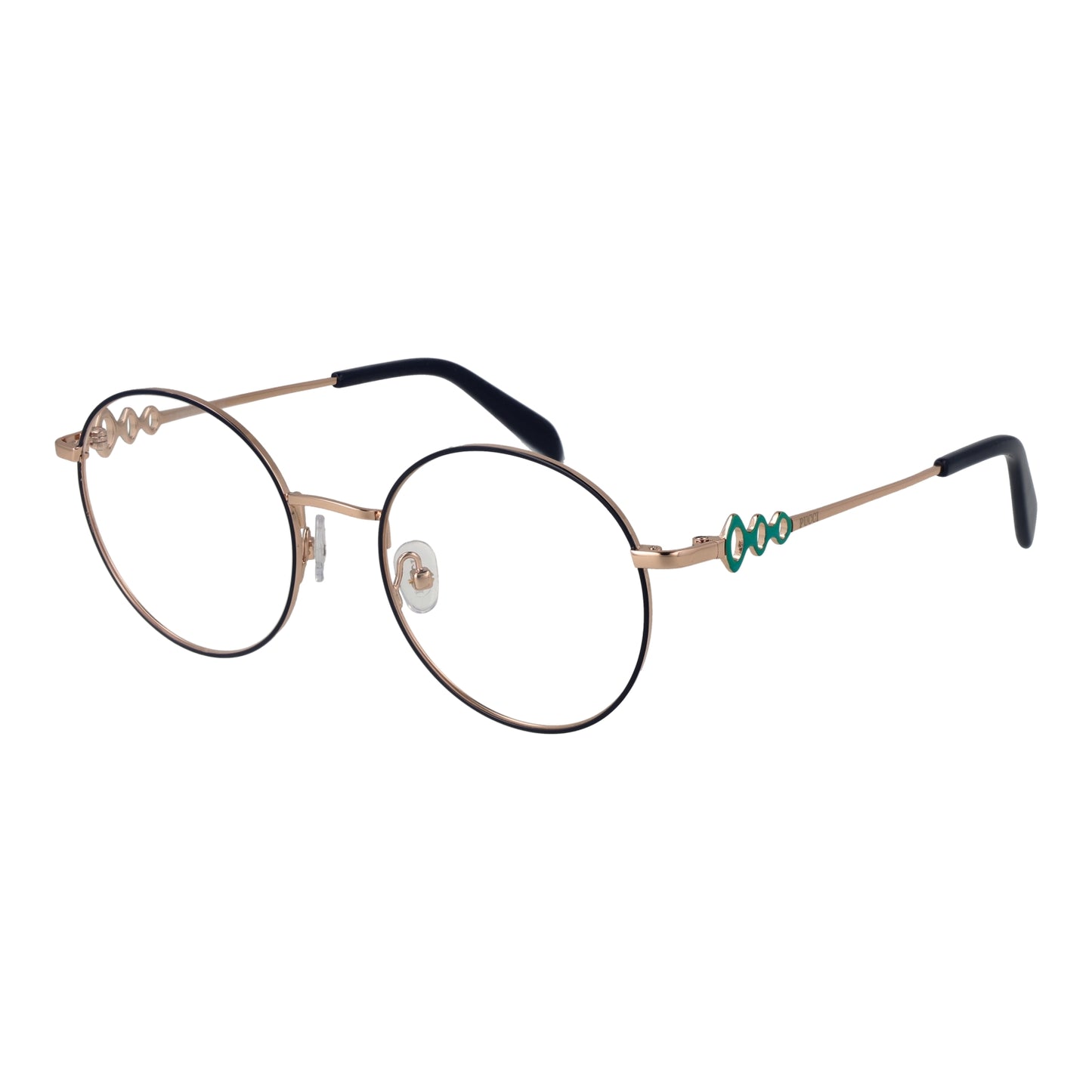 Elegant lady's eyeglasses in gold, model PUCCI MOD. EP5180 50092, stylish feminine eyewear with unique design details.