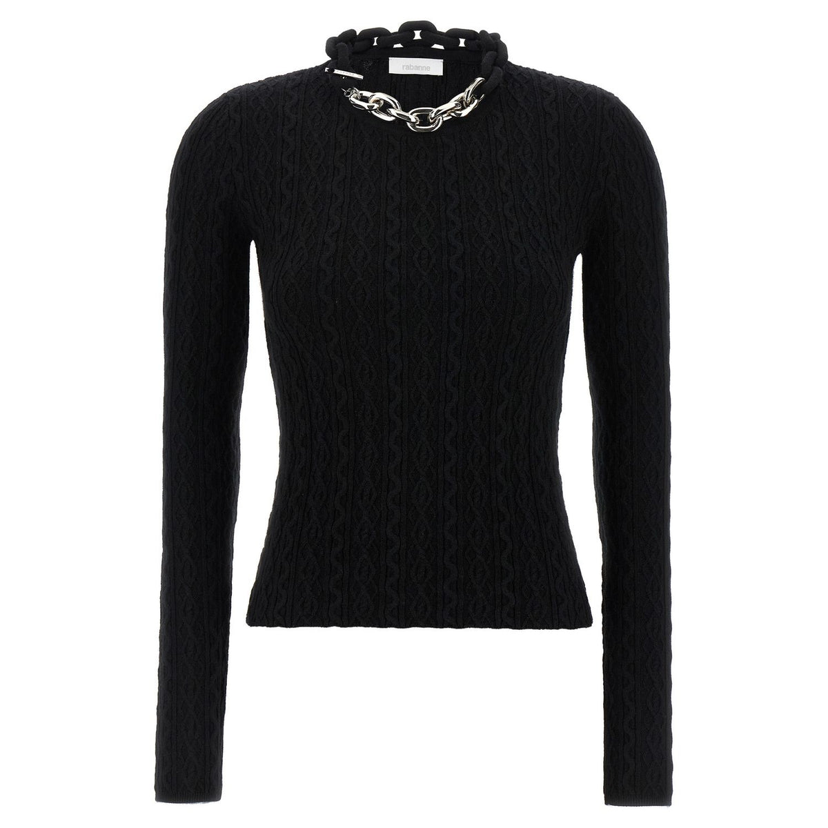 Paco Rabanne Black Wool Cardigan